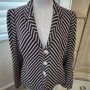 Carlisle Brown and Cream Chevron Blazer